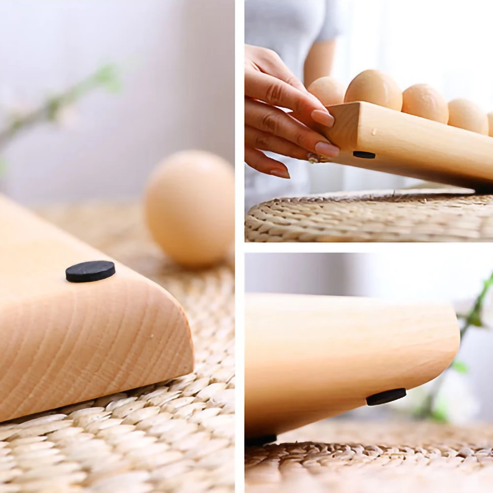 

Wooden Double Row Egg Storage Box Home Organizer Rack Eggs Holder Kitchen Decor Accessories