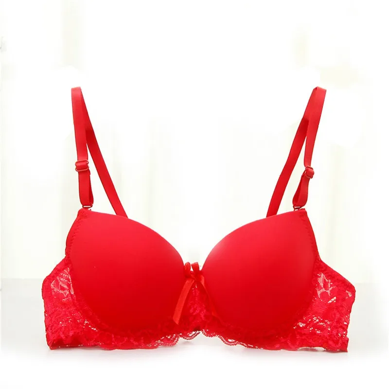 

New Women Underwire Bra Push Up Red Purple Black White Lace Bralette Floral Seamless Bra Sexy Super Push Up Bras for Women