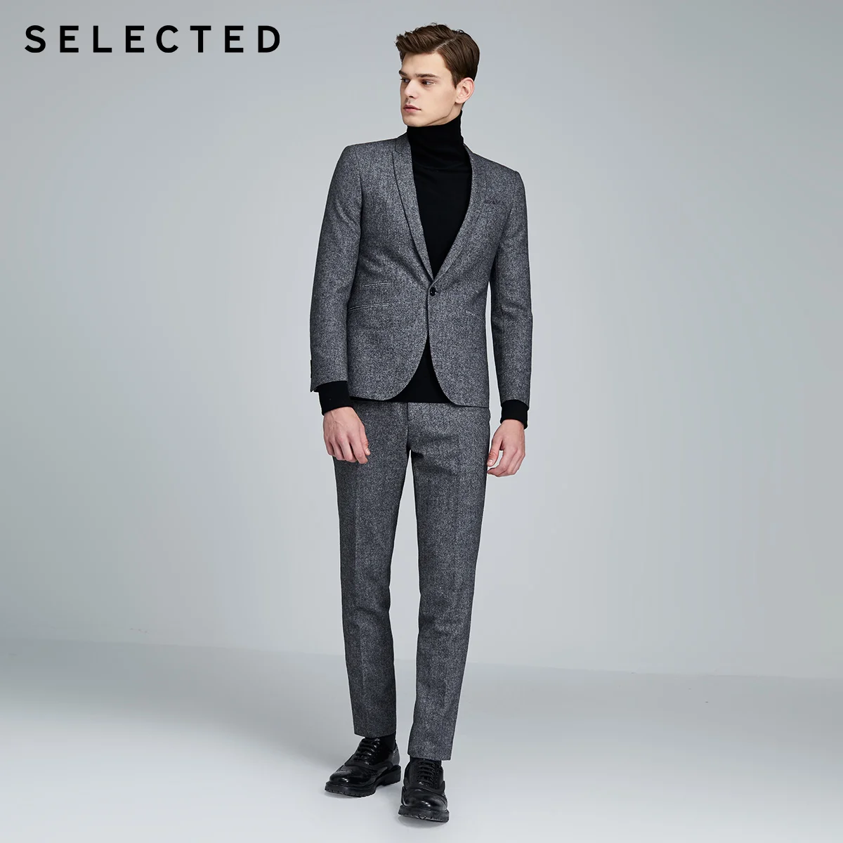 SELECTED Men's Regular Slim Fit Woolen Business Casual Blazer S|419472514 | Мужская одежда