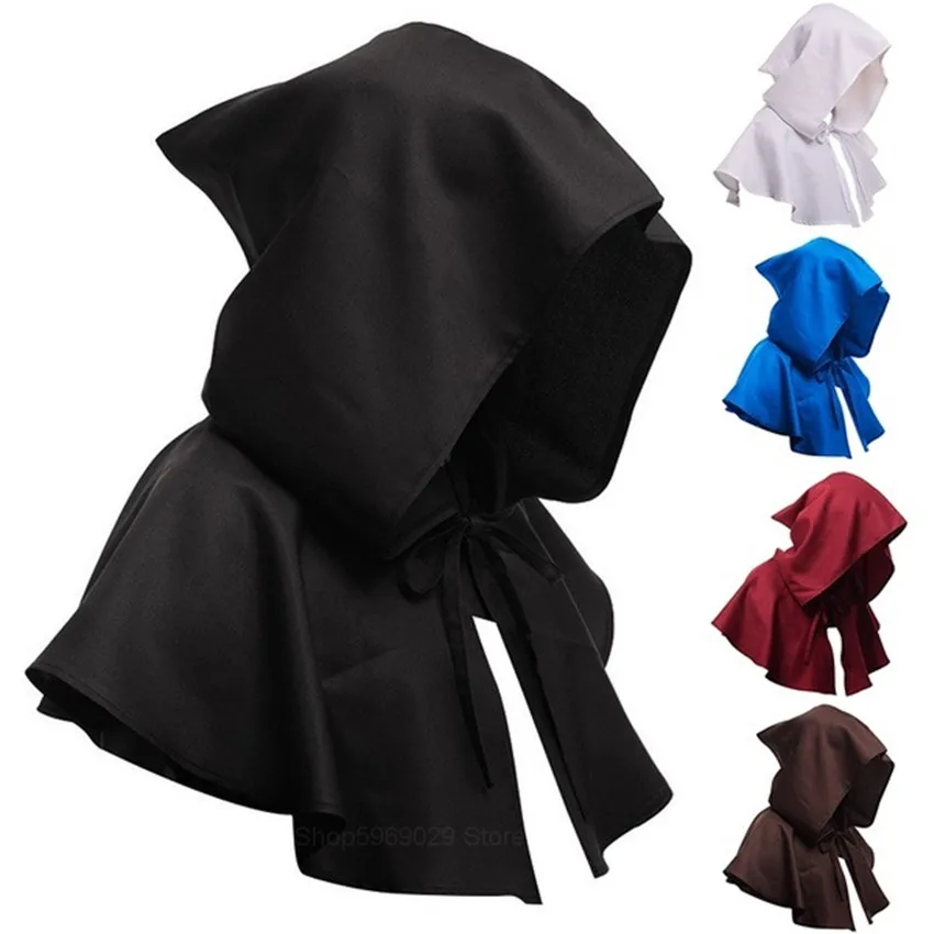 

Medieval Witch Wizard Fancy Punk Cloak Gothic Cosplay Adults Hooded Cloak Vampire Devil Capes Unisex Halloween Party Costume