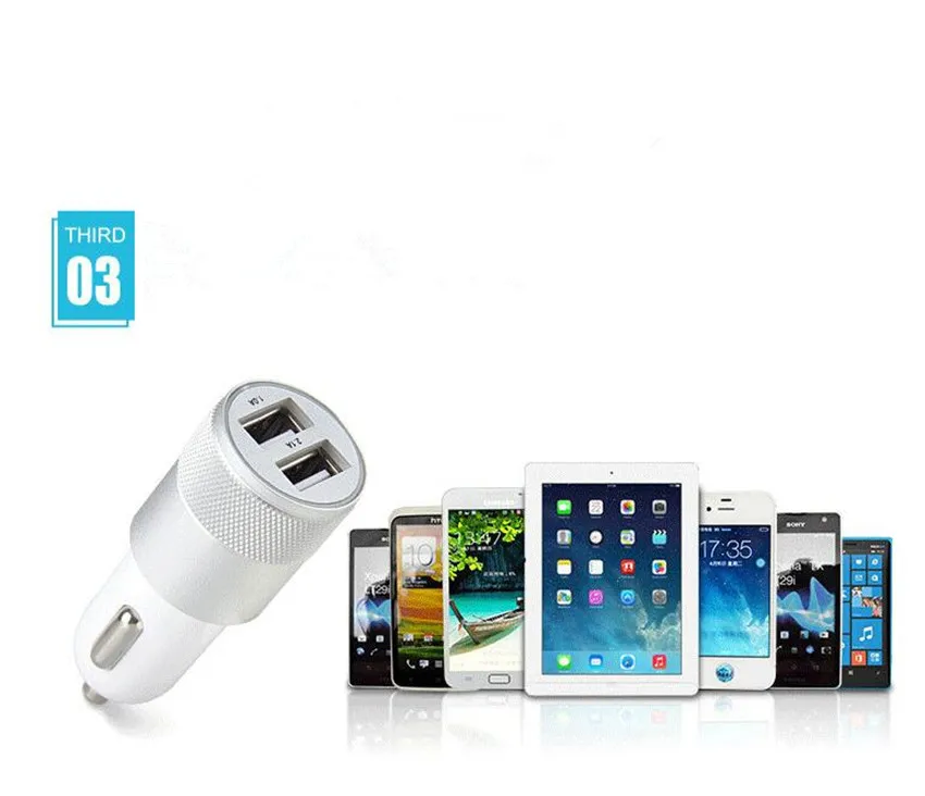 Автомобильный Зарядное устройство 2.4A max настоящий Быстрая зарядка для FIAT 500 с