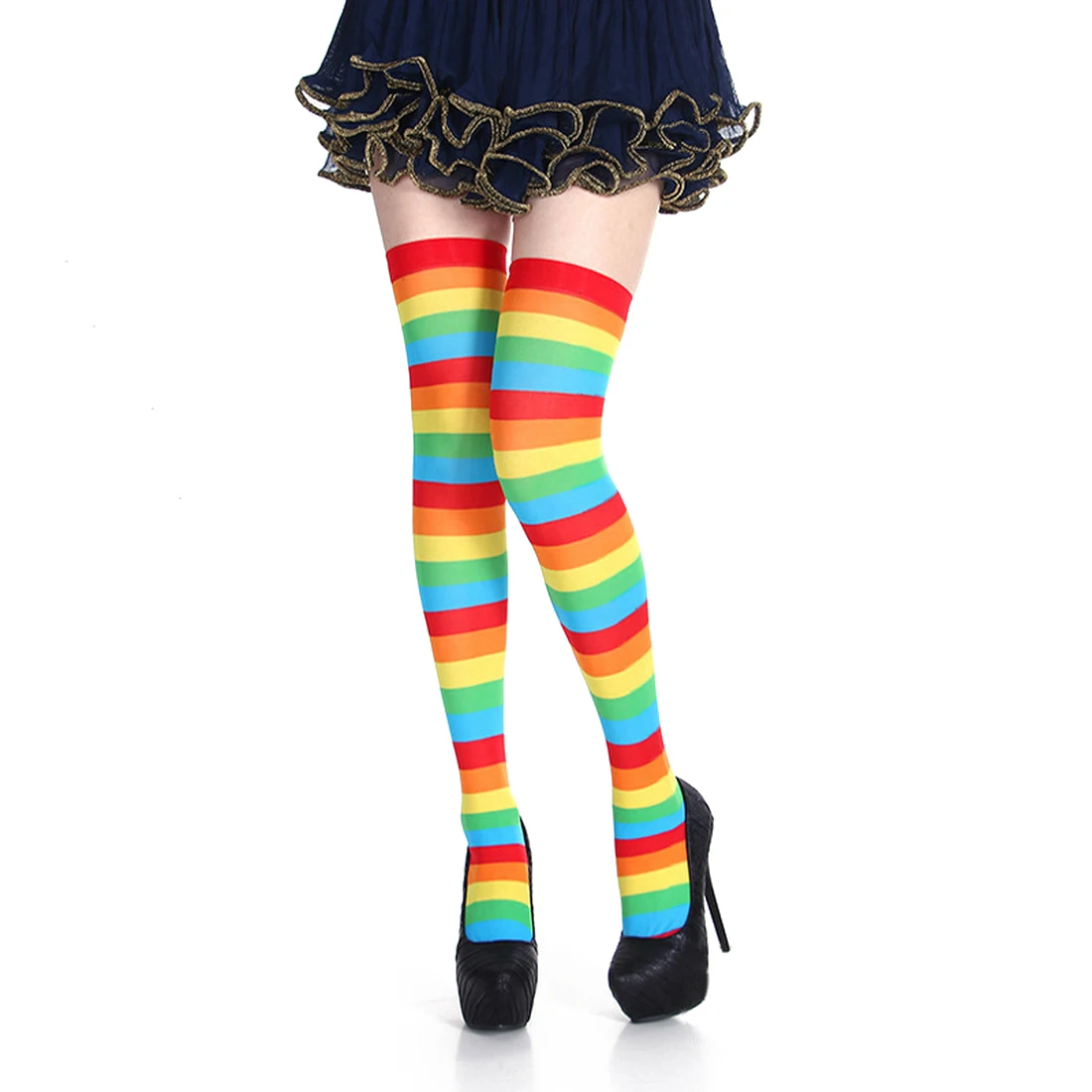 

Knee Socks Girl Women Sexy Slim Striped Long Socks Autumn Christmas Halloween Easter Ball Party Costume Knee High Socks Women