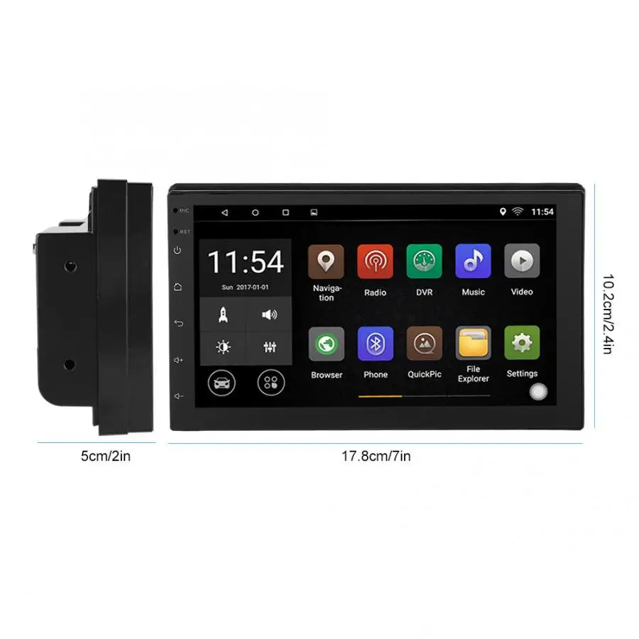 7&quot WIFI Double 2 Din Car Radio Stereo Multimedia Bluetooth Player GPS Antenna 1+16G for Android Music | Электроника