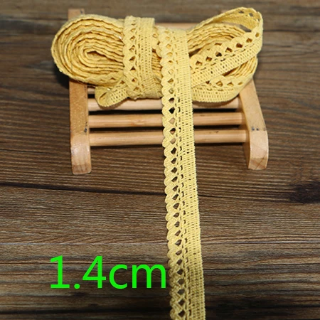 1.4cm 10yards 10 ярдов Diy аксессуары для одежды белые бежевые хлопковые кружева ленты ручной работы хлопок кружева планки свадебное украшение для альбома - Цвет: 1.4cm 10yards