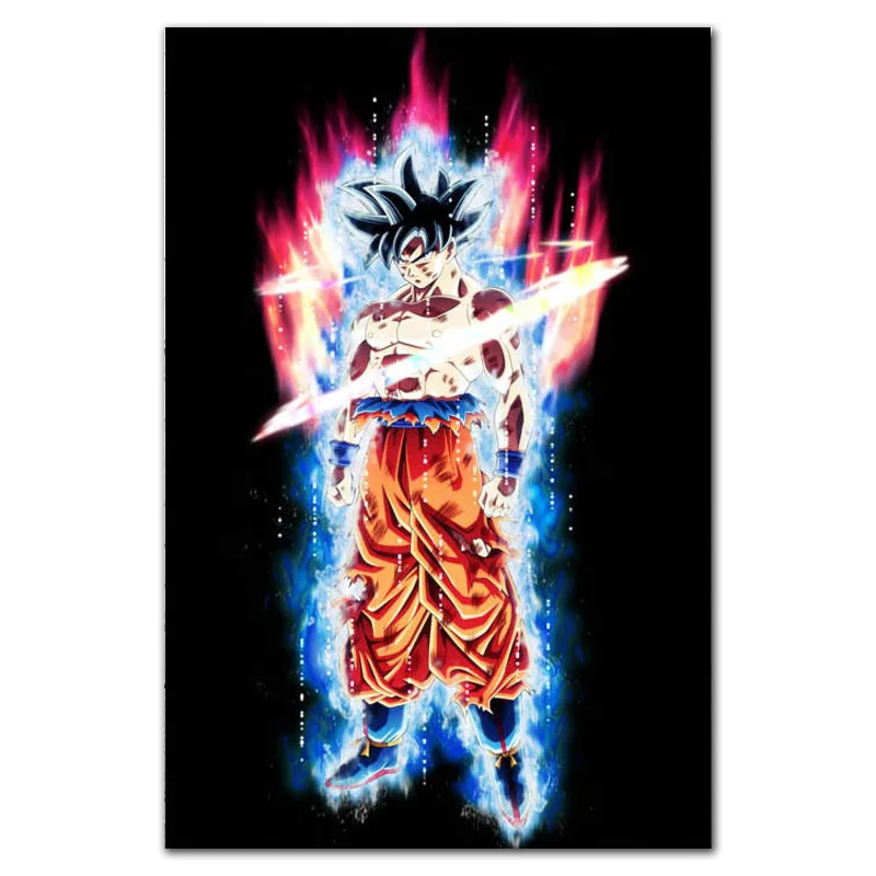MQ3679 Dragon Ball супер ультра инстинкт Гоку японского Аниме Комикс плакат Шелковый светильник на холсте домашний декор для спальни Настенная картина печать - Цвет: Тёмно-синий