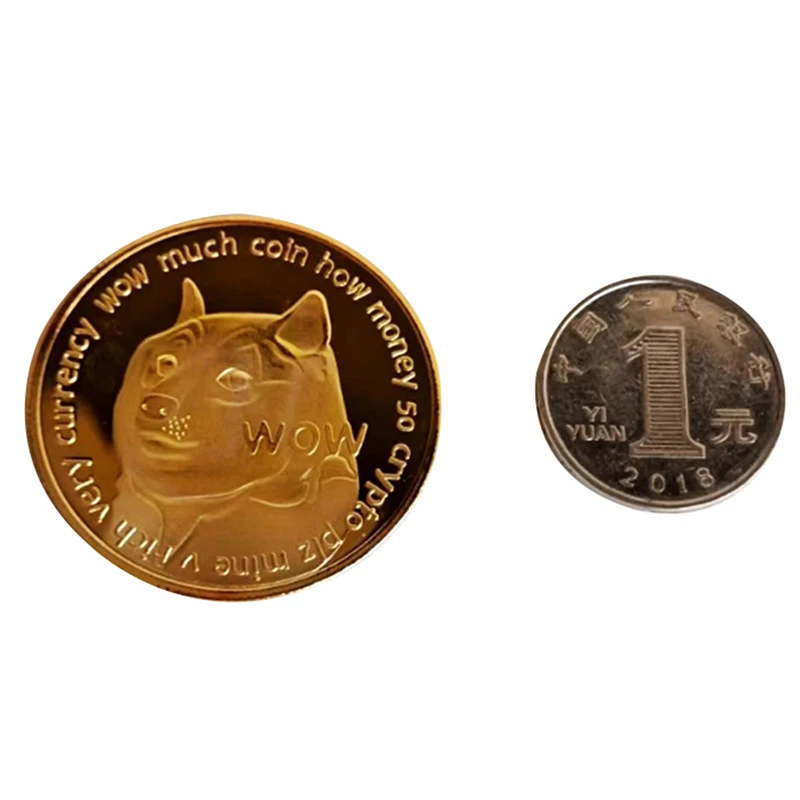 Памятные монеты Dogecoin с изображением милой собаки сувенирные коллекционные