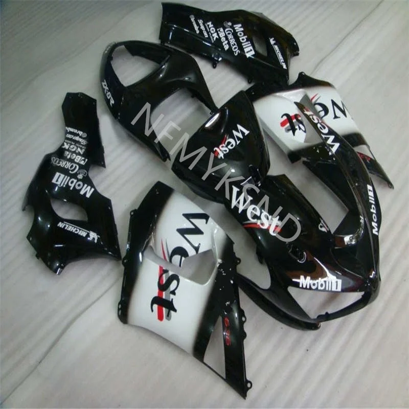 Горячие продажи для KAWASAKI ZX6R 636 05-06 ABS ZX-6R 2005-2006 05 06 ZX 6R 2005 2006 черный белый Западный