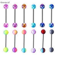 guemcal 12pcs fashion leisure round ball straight rod threaded belly button nail piercing jewelry