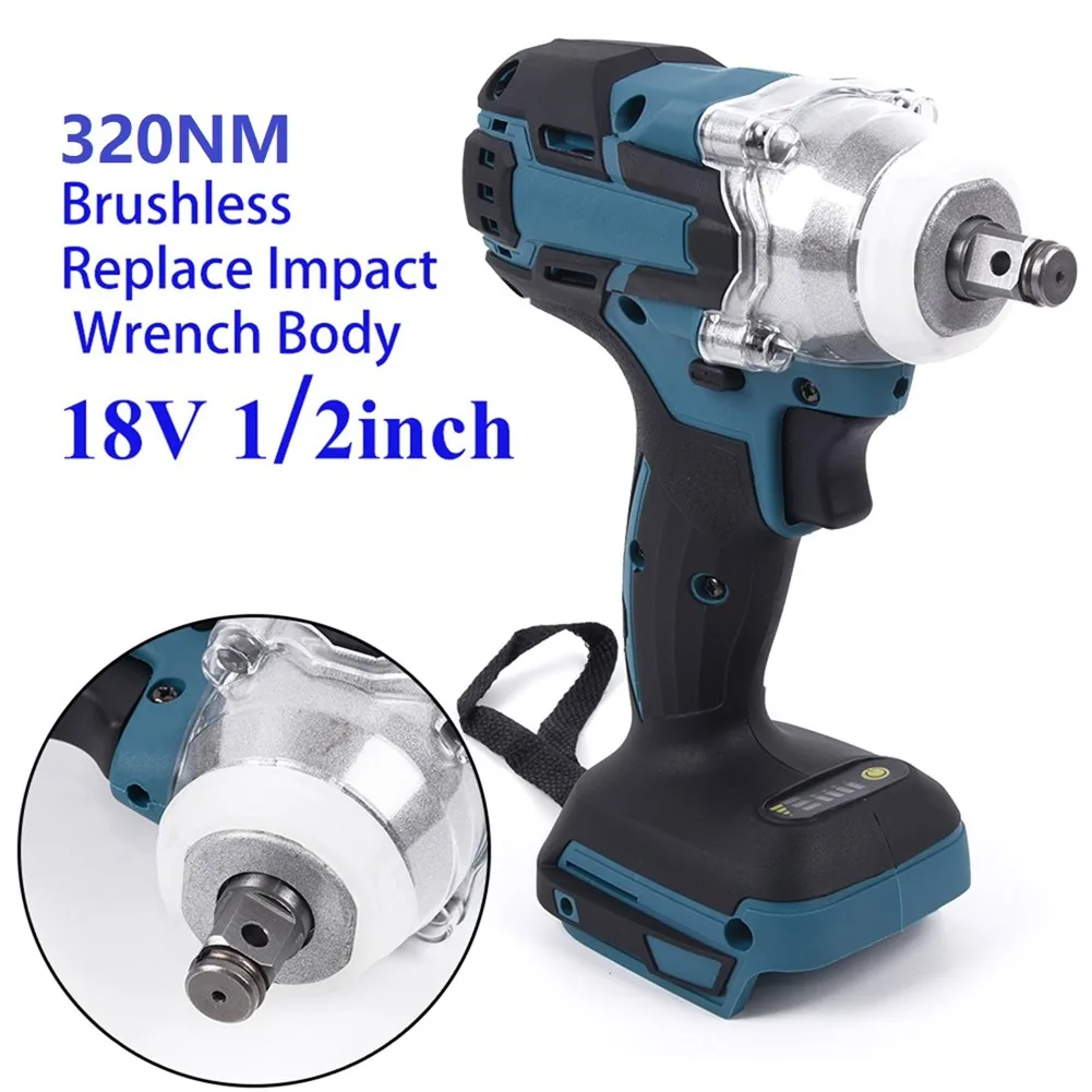 

18V Brushless Impact Wrench 1/2 Inch Cordless Electric Wrench Power Tool 320N.m High Torque Rechargeable For Makita. Battery