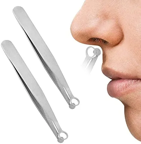 

Universal Nose Hair Trimming Tweezers Stainless Steel Eyebrow Nose Hair Cut Manicure Facial Trimming Makeup Scissors