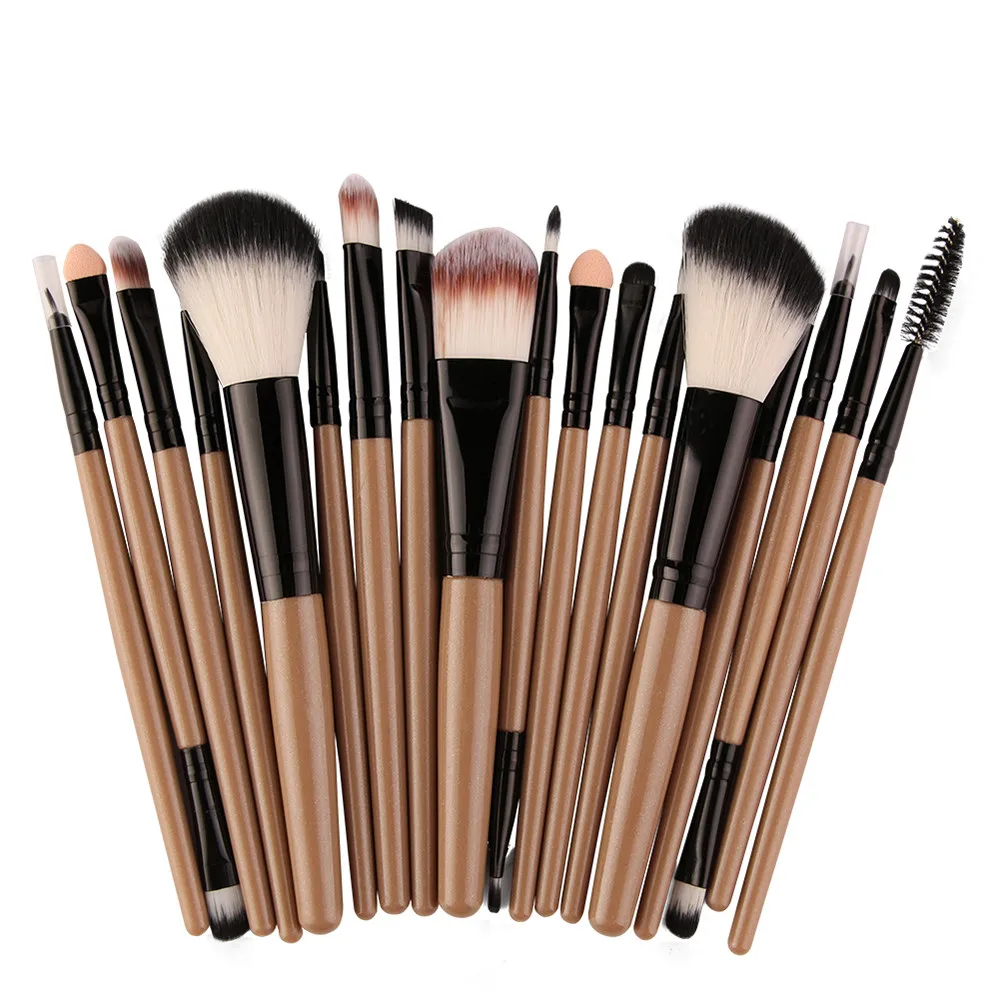 

18pc Wool Makeup Brushes Set tools For Face Eye Cosmetic Powder Eye Shadow Cosmetics Soft Professional Make-up Toiletry Kit#0626