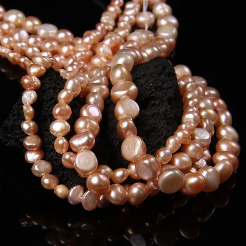 

4-9mm Pink White 100% Natural Baroque Pearls Beads Irregular Freshwater Pearl Beads For Jewelry Making DIY Bracelet Necklace 14"