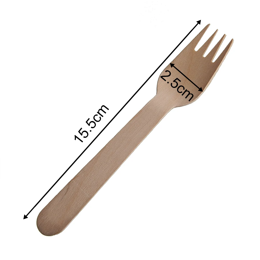 Деревянные вилки биоразлагаемые 100 шт Вечерние кухонные рождественские