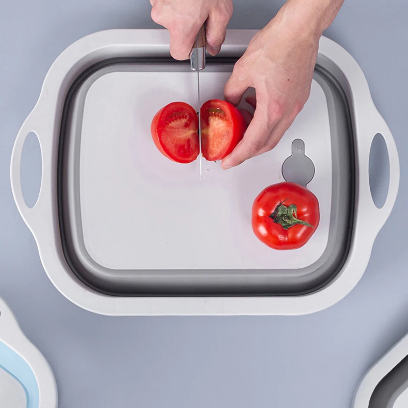 

Silicone Cutting Board Chopping Board Folding Cutting Board Drainage Basin Wash Basin Kitchen Glue Board Cutting Board