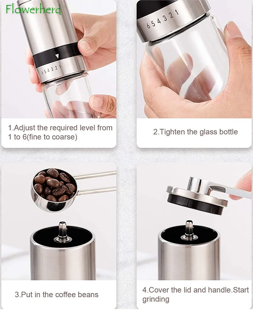 Ручной Кофе измельчители Керамика кофемолка ручной Точильщик 6 регулируемые