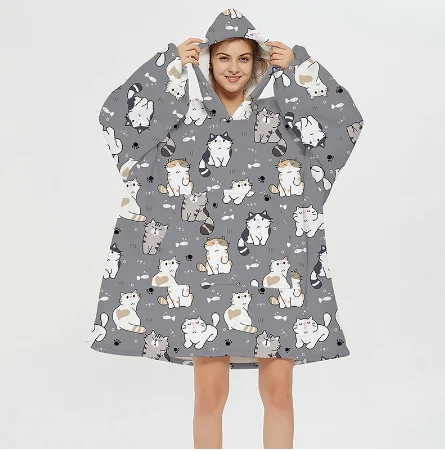 

Hoodie Sweatshirt For Women Men Oversize Hoody Sweatshirt Blanket Coat Comfy Pullover TV Christmas Warm Homewear hooded