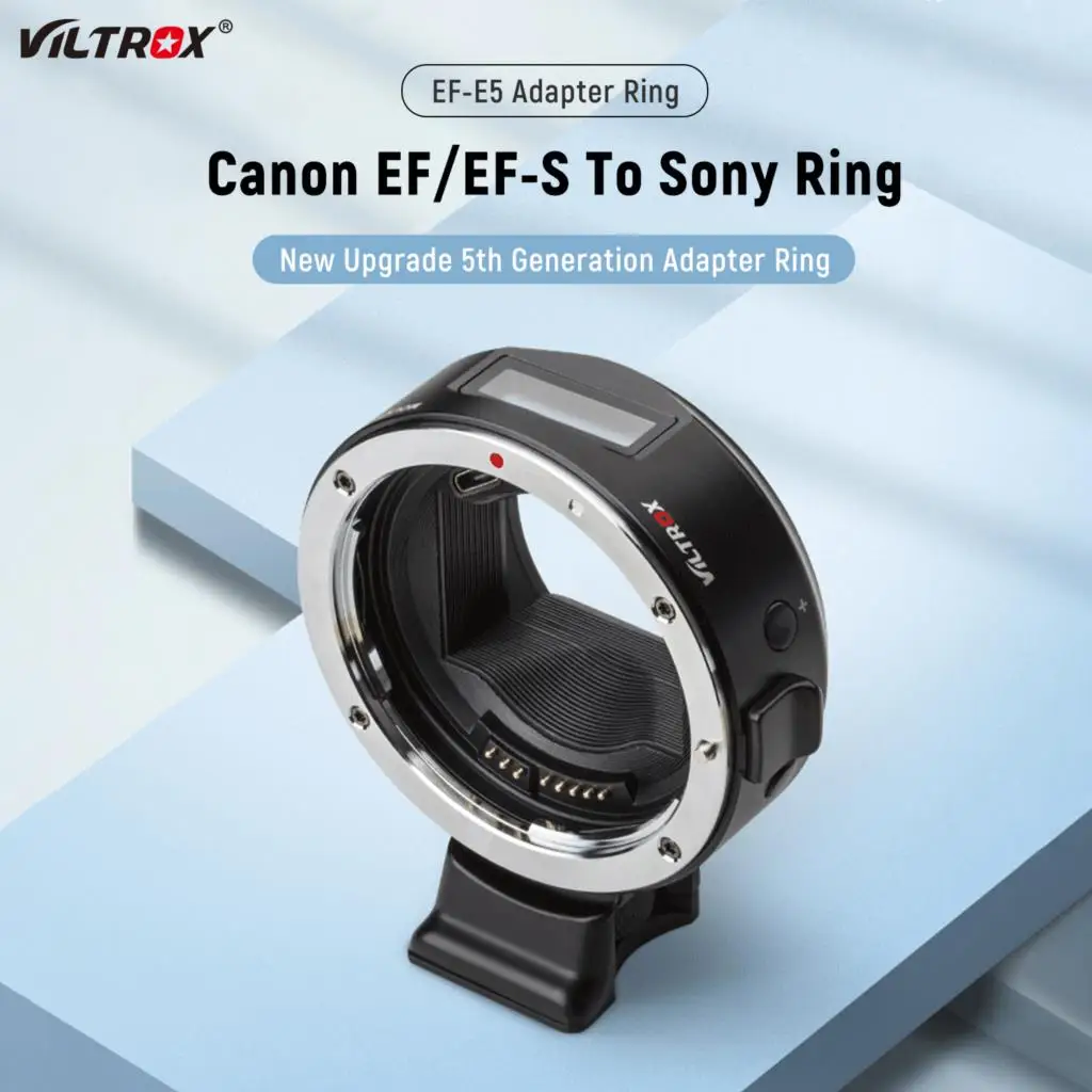 Кольцо-адаптер для объектива с автофокусом Viltrox EF-E5 OLED-дисплей полнокадровый Canon