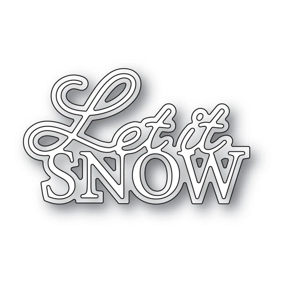 

2021 New Arrival Metal Cutting Dies Scrapbooking Christmas Words Let it Snow Album Decoration Frame Card Craft No Stamps