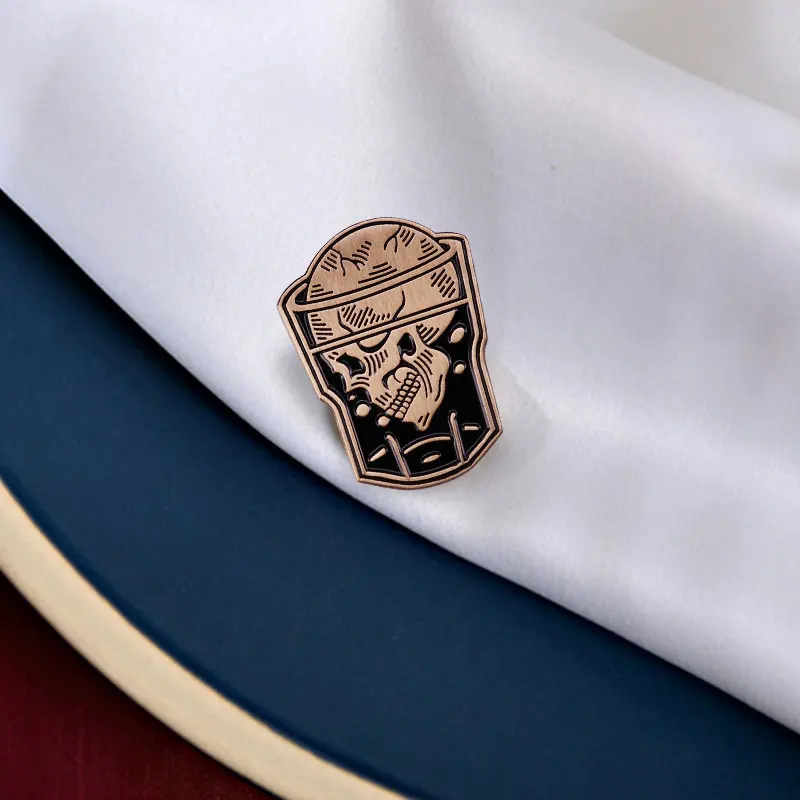 Эмалированная заколка в виде черепа виски мужские стиле ретро Хэллоуин