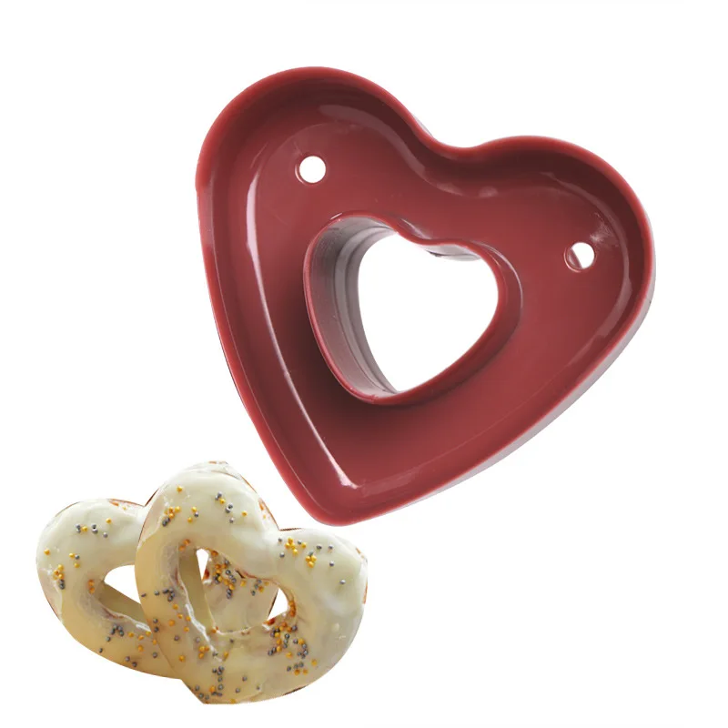Heart Donut Mold XZJJA формы для пончиков, кухонные десерты, хлебные Кондитерские инструменты, инструменты для выпечки, резак для приготовления пищи, печенья, торта, трафарет, форма для приготовления пончиков - Цвет: Heart Donut Mold