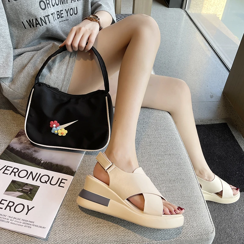 

Summer Women Sandals Black Heighten Women's Shoes Sandals Half Slippers Zapatos Plataforma De Mujer De Fiesta Shoes Women *