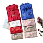 Халат-кимоно Женский Свадебный из искусственного шелка с вышивкой