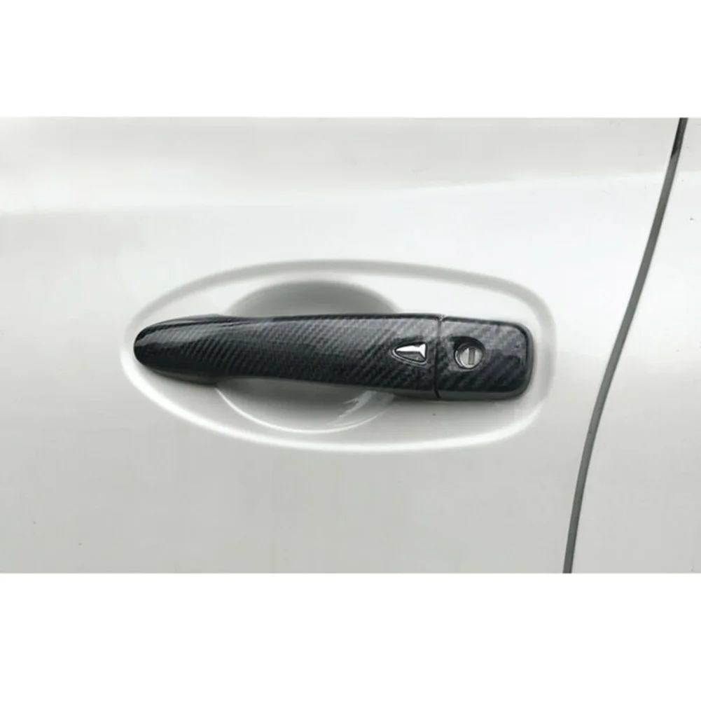 Углеродное волокно текстура дверная ручка крышка планки без ключа для Nissan Maxima 2016