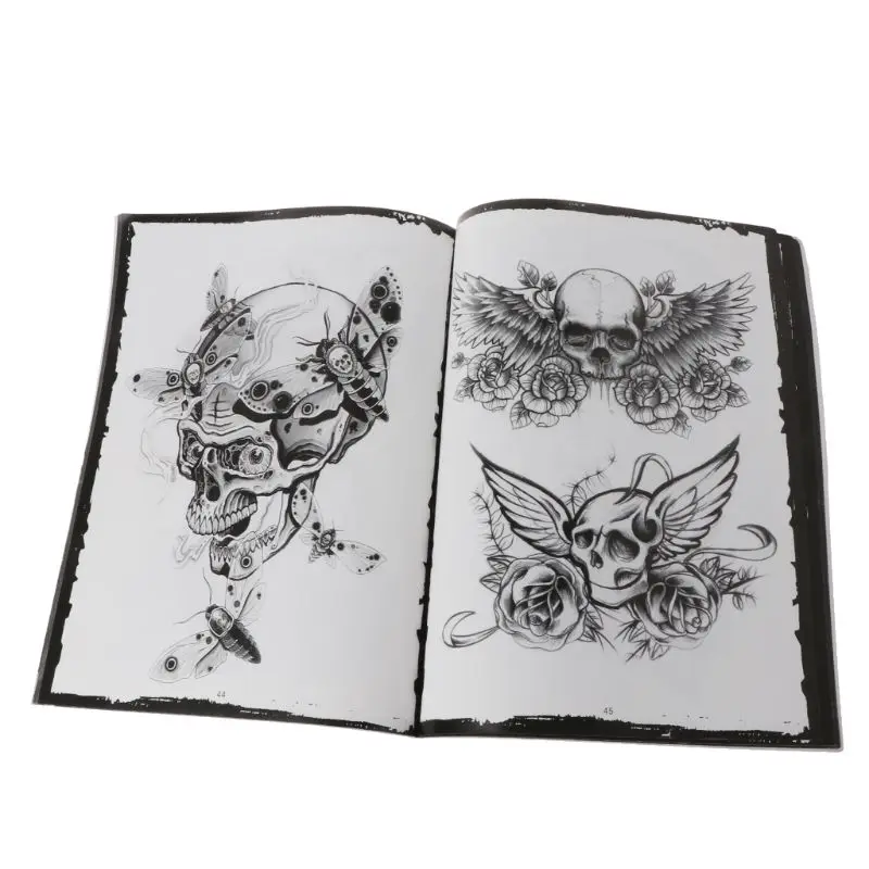 

76 Pages Selected Skull Design Sketch Flash Book Tattoo Art Supplies A4 New