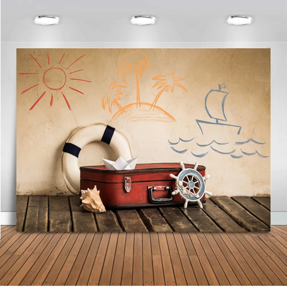 

Mocsicka Photographic Background Newborn Wood Lifebuoy Backdrops Adventure Decorationg Photography Backdrops For Photo Studio