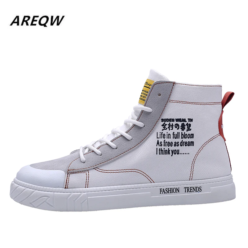 2019 Men's Fashion Hot Canvas Shoes High To Help Breathable Comfortable Rubber Non-slip Wear-resistant Sneakers | Обувь