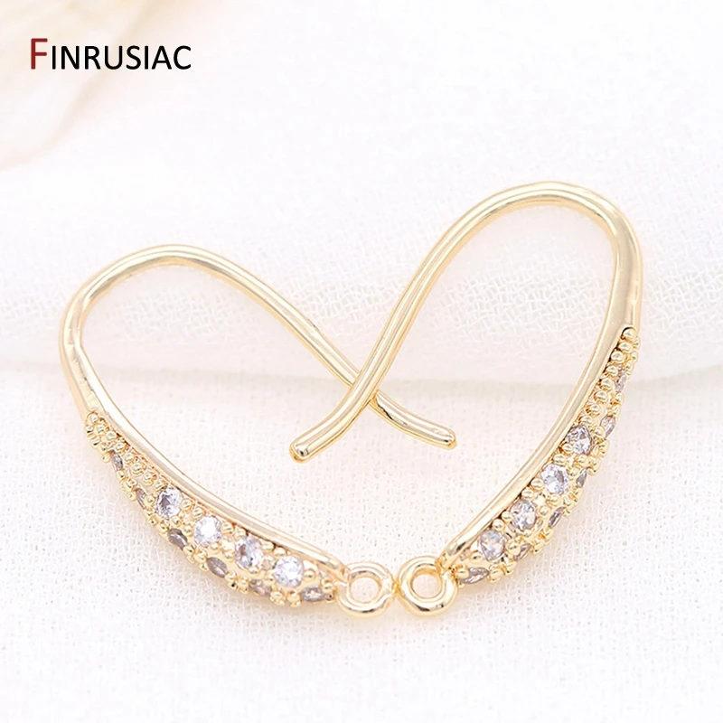 Принадлежности для изготовления сережек инкрустированные фианитами 14 к