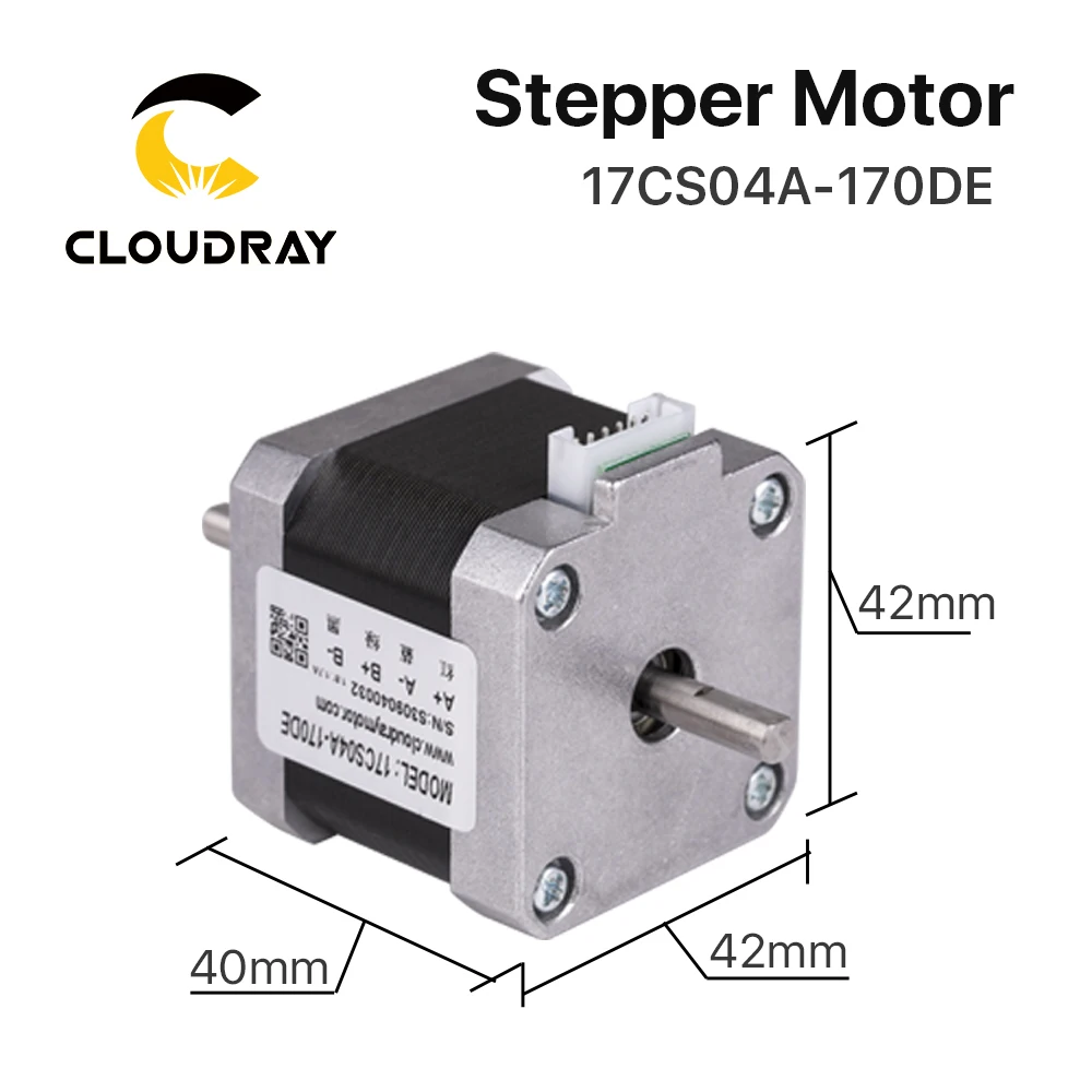Двухвальный шаговый двигатель Cloudray Nema 17 40 мм 42 нм 1 7 А для ЧПУ 3D принтера