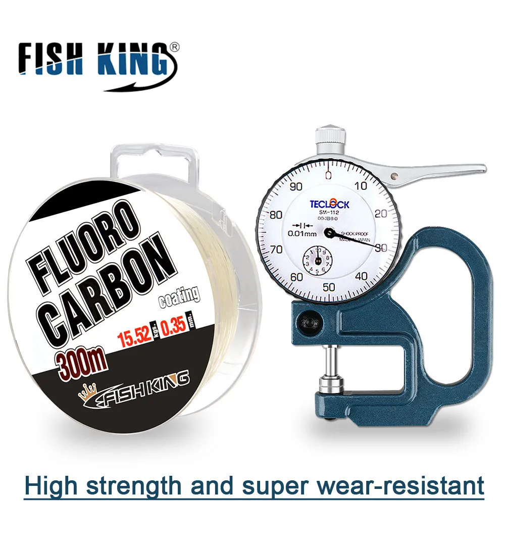 Фторуглеродная рыболовная леска FISH KING 300 м 0 3 мм-0 5 мм фунта-фунта погружная для