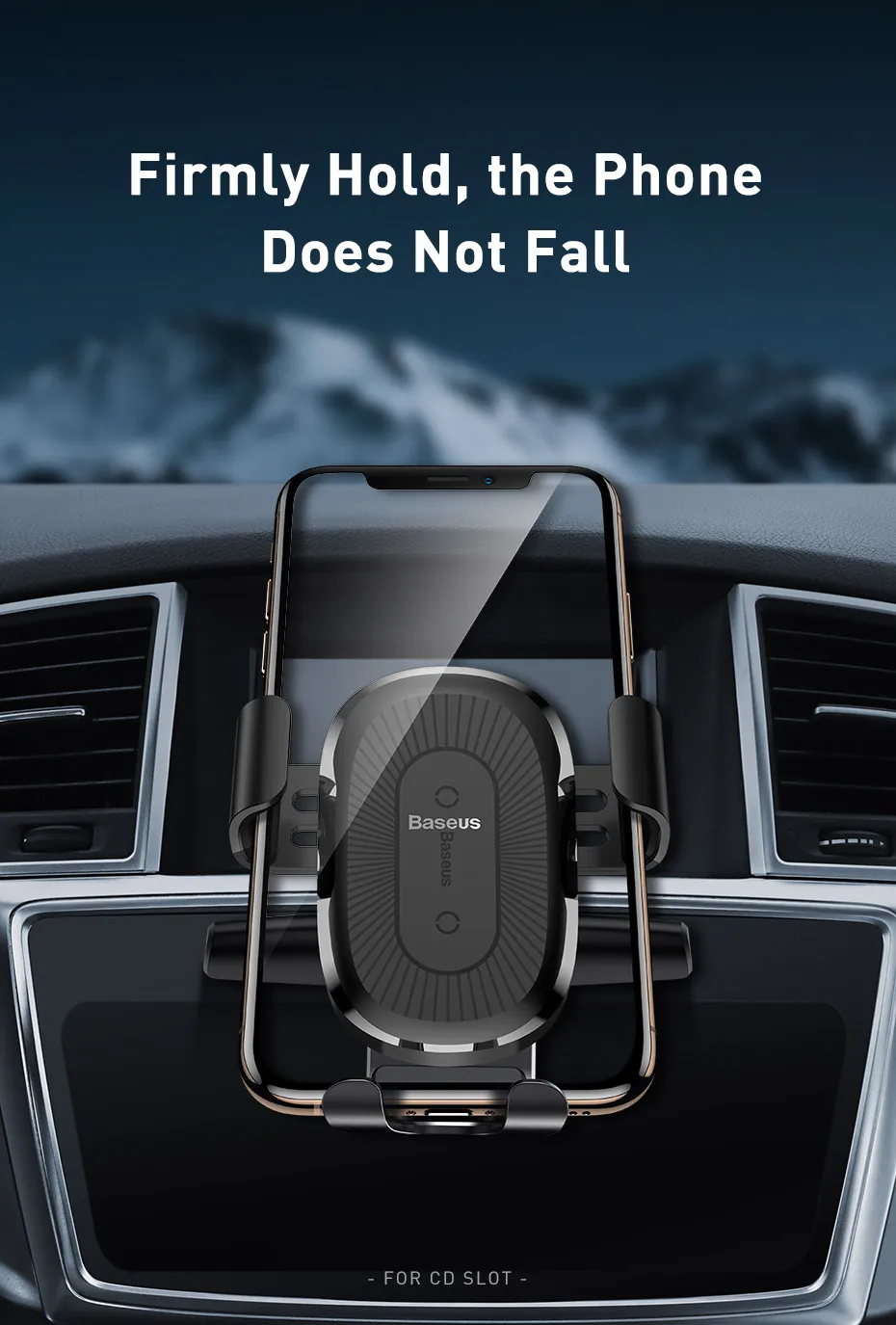 Baseus CD слот беспроводное автомобильное зарядное устройство для iPhone 11 Pro Max samsung быстрая Беспроводная зарядка зарядное устройство гравитационный Автомобильный держатель для телефона