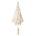 Кружевной Цветочный зонтик с вышивкой, Свадебный зонтик для невесты, бежевое кружевное украшение, праздничный зонтик для невесты, подарки