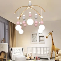 childrens room led chandelier lighting modern nordic bedroom indoor glass ball hanging lamp g9 creative home led chandeliers