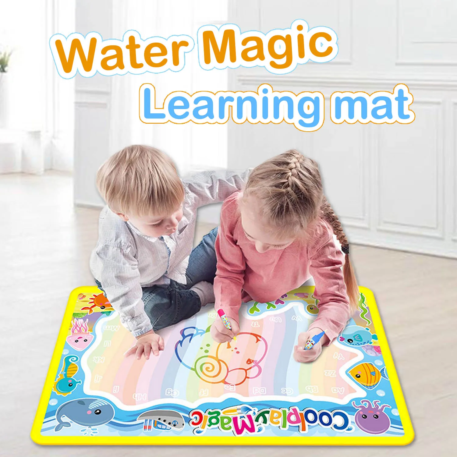 59x36cm Reusable Water Drawing Painting Mat Rug Carpet with 2PCS Doodle Pens for Kids Children Early Educational Toy | Канцтовары для