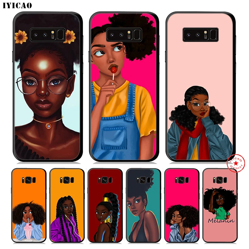 IYICAO Black Girl Magic Melanin Soft Phone Case for Samsung Galaxy S10e S10 S9 S8 Plus S6 S7 Edge Note 10 9 8 |