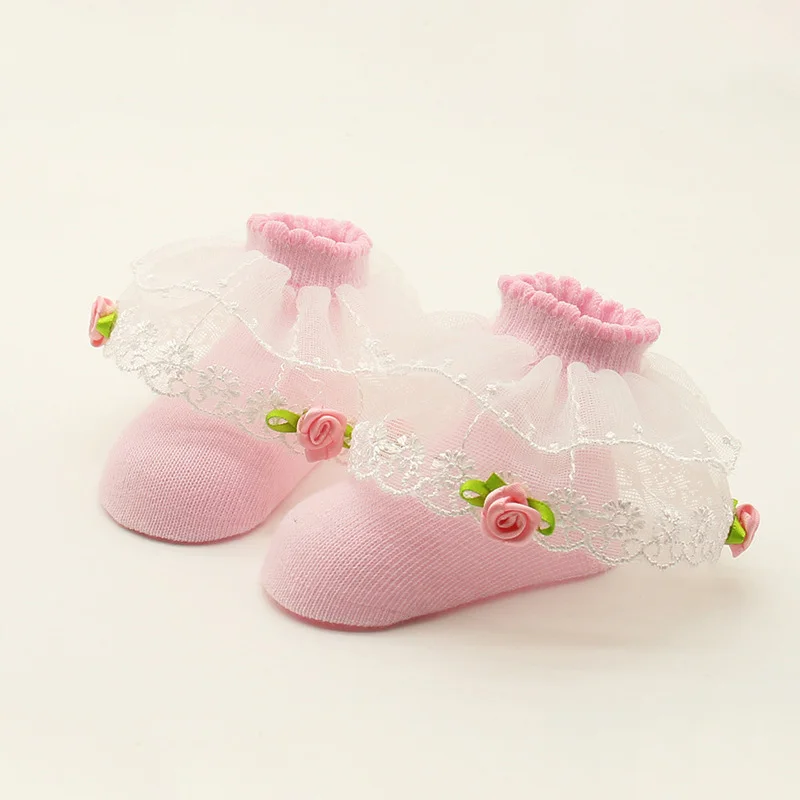 Летние носки для новорожденных кружевные с крыльями маленьких девочек милые