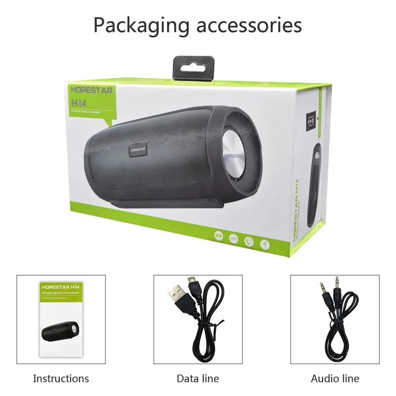 HOPESTAR H14 открытый портативный Bluetooth динамик стерео Бас Колонка Поддержка USB