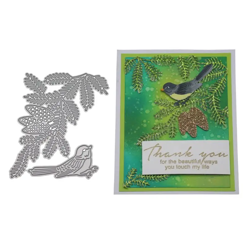 Трафаретный Скрапбукинг металлические режущие штампы в виде листьев птиц штамп