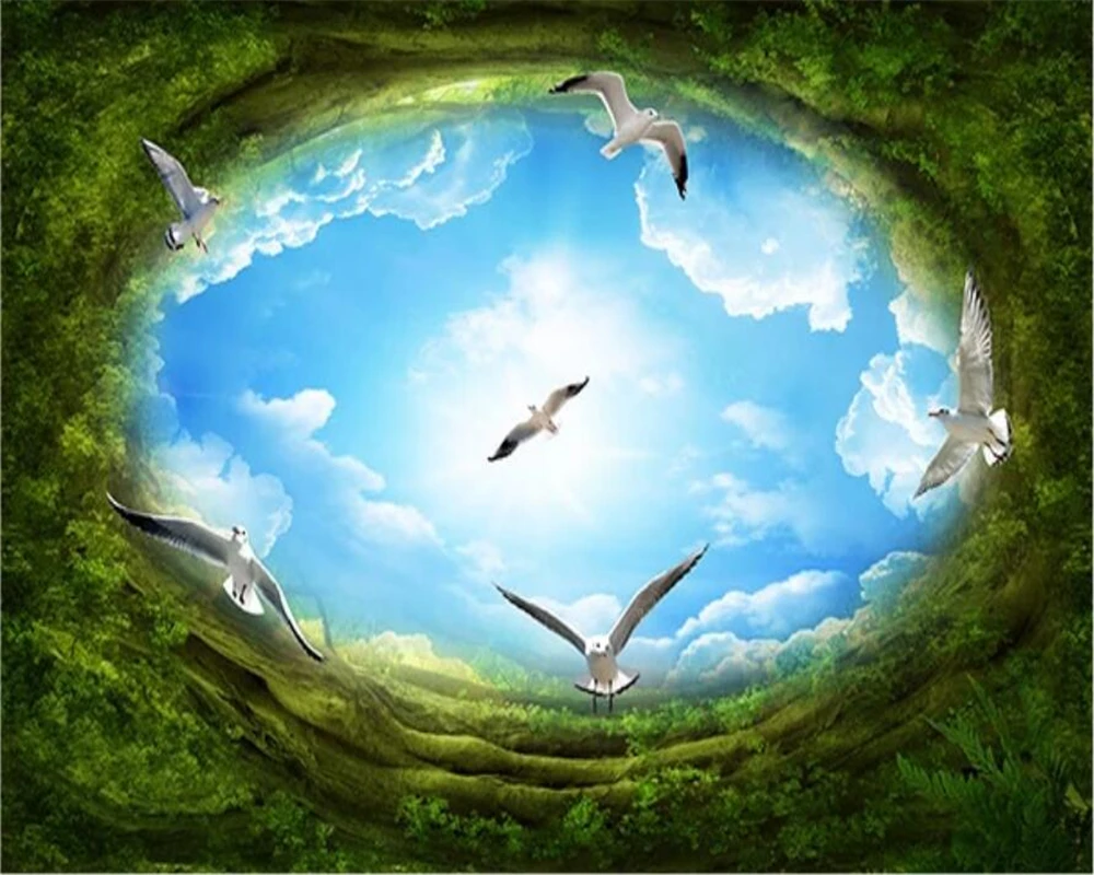 Обои на заказ 3d Большая фреска глубокий горный старый лес тема пространство весь