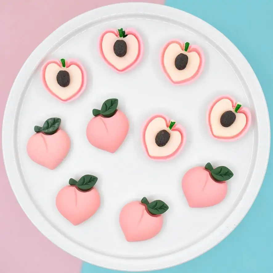 

Flat Back Resin Fruit Peach DIY Resin Hair Jewelry Bows Bow Clip Accessories Cabochons
