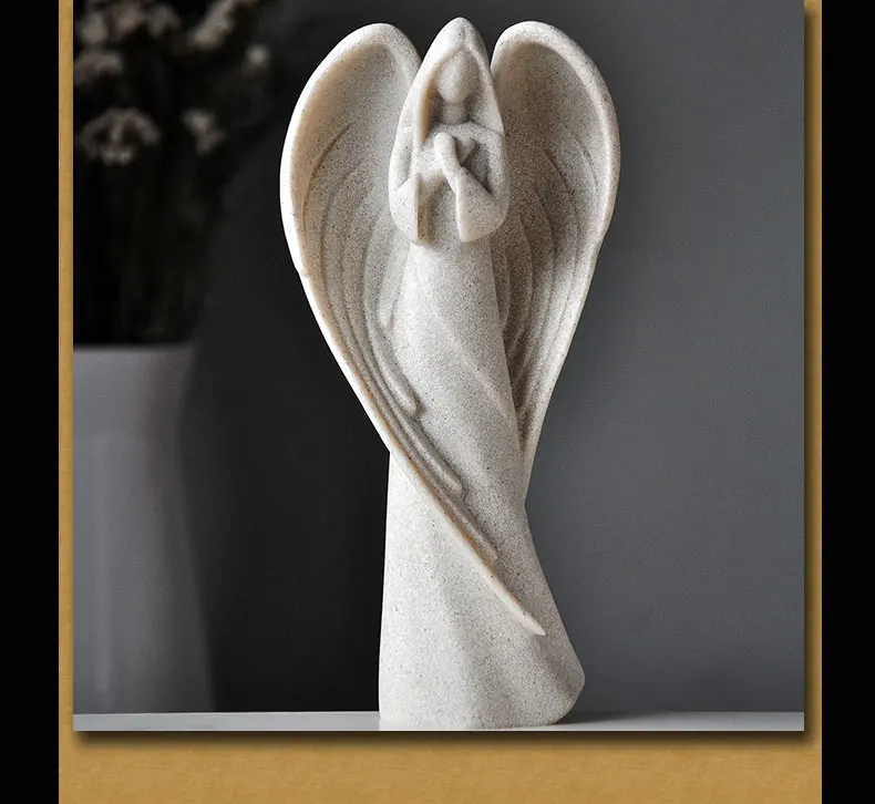 

2022 European Guardian Angel Sculpture Decoration Living Room Study Creative Statue Crafts Retro Home Accessories Prayer Angel
