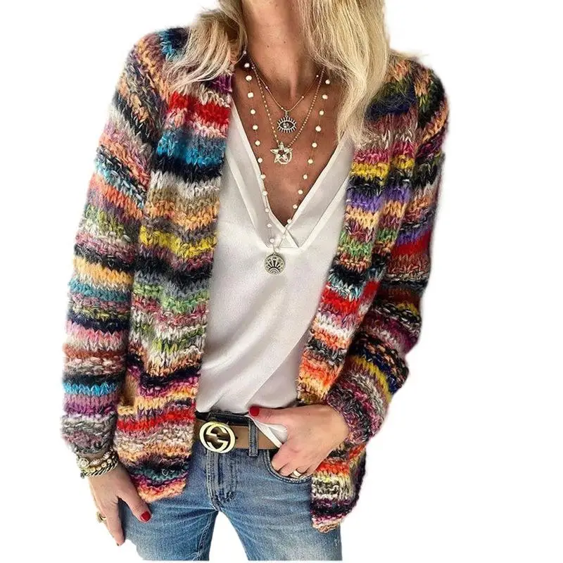 

Y2k Sweater Women Autumn Knitted Cardigan Fashion Elegant Long Sleeve Casual Loose Long Female Knitwear Sueter De Mujer Coat
