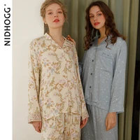 2021 spring elegant satin printed pajamas women viscose long sleeve pijamas 2 piece sleepwear luxury lounge wear soft loungewear