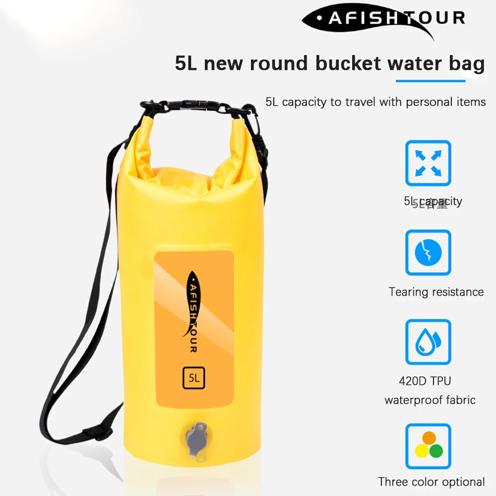 

AFISHTOUR 5L Dry Bag Waterproof Lightweight Dry Sack Portable Dry Storage Bag to Keep Gear Dry Clean for Kayaking Hiking Camping