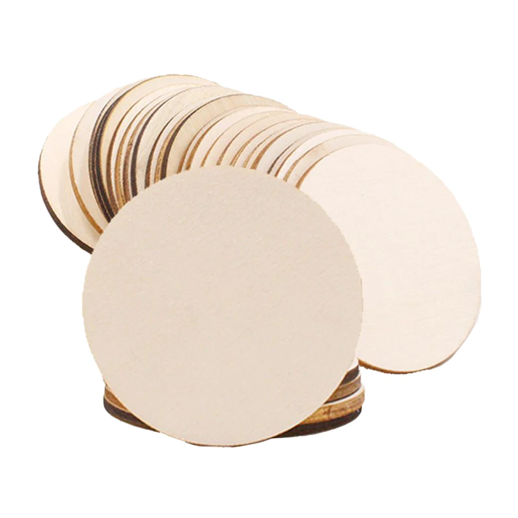 25X круглые деревянные штук украшения незаконченные выращиваемого на древесном