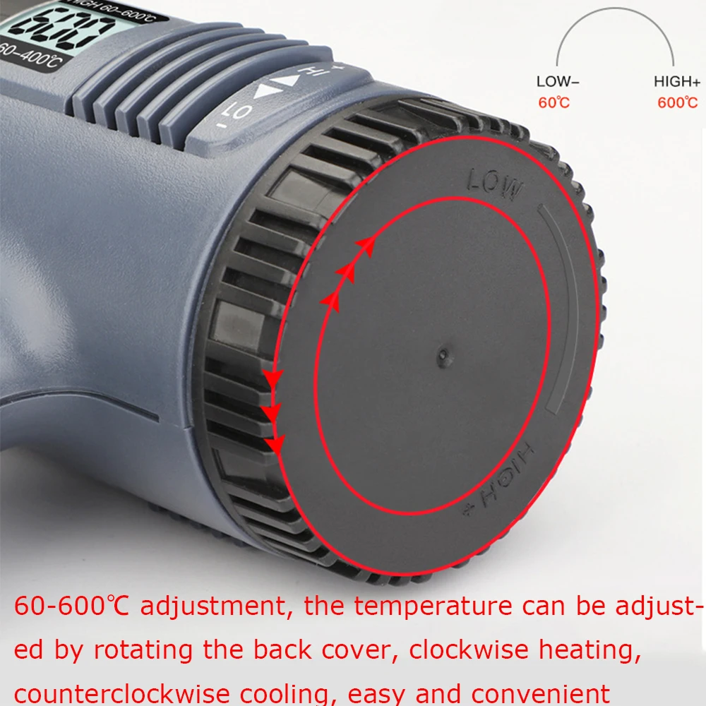 2000W Heat Gun Professional Heavy Duty Hot Air Kit Variable Temperature Control for DIY Stripping Paint Shrinking PVC home | Инструменты