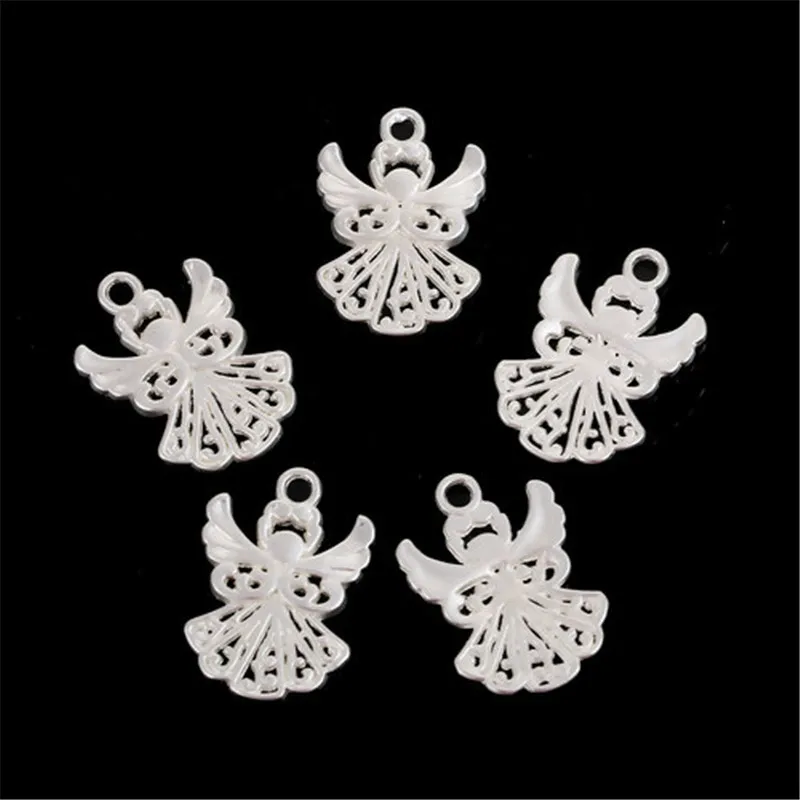 DoreenBeads Модные цинковый сплав подвески АНГЕЛ Матовый Золотой Матовый Серебряный цвет полые украшения для самодельных ювелирных изделий, 1 упаковка